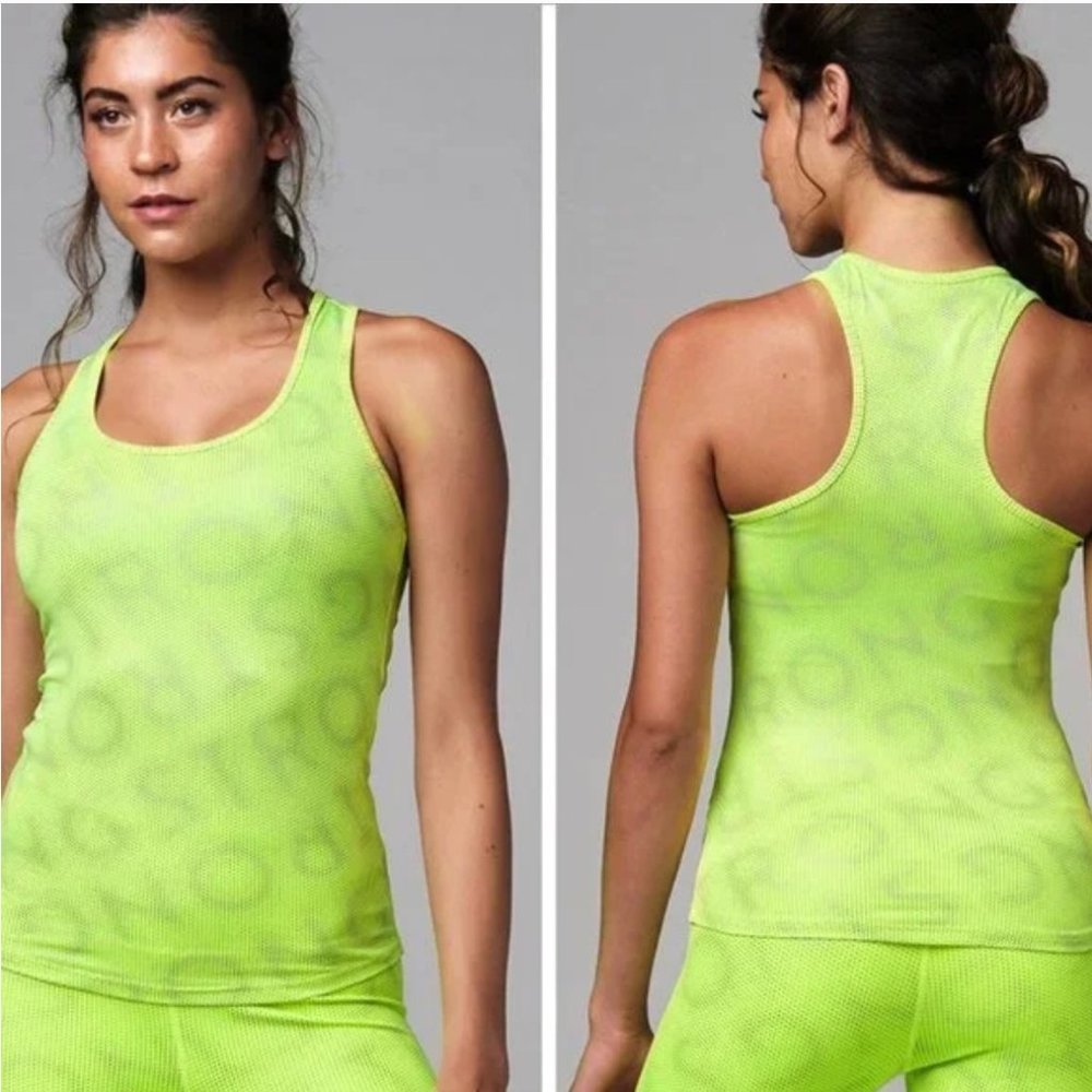 Strong ID Neon Yellow Reflective Lazer Tank Top